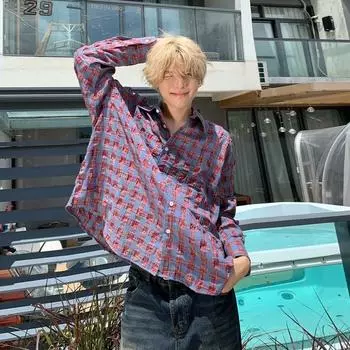 2024 Весна и осень PU красивое пальто мужское Ins High Street модный бренд Гонконгский стиль японский стиль Харадзюку корейский стиль модная свободная куртка M красный