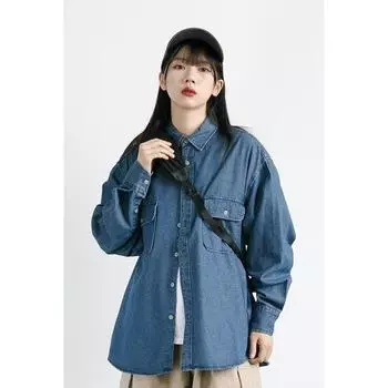 2024 Весна и осень PU красивое пальто мужское Ins High Street модный бренд Гонконгский стиль японский стиль Харадзюку корейский стиль модная свободная куртка M синий