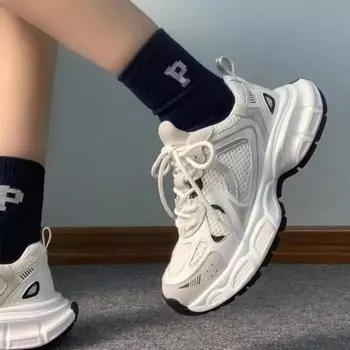 2024 Весна и Осень Ретро Бег Модные Повседневные Кроссовки 35 белый