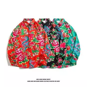 2024 Весна и осень рубашка с длинным рукавом японский стиль Гонконг Ins свободная рубашка мужская летняя модная универсальная повседневная куртка M чёрный