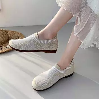 2024 Весна и осень сезон новая мода круглая голова сетчатый цветной удобный верхняя одежда женская обувь Lefu одинарные туфли 35 бежевый