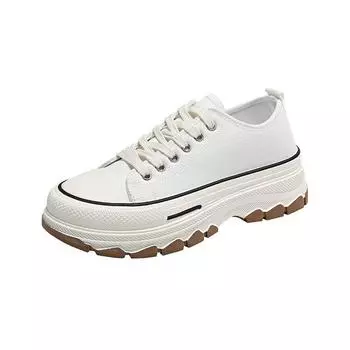 2024 Весна и Осень Толстая Подошва Увеличивает Маленький Размер Туфли Женские Корейские Версии Женские Повседневные Туфли 37 бежевый