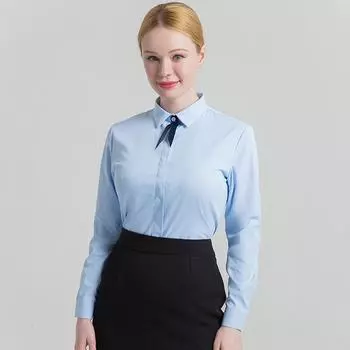 2024 Весна и Осень Женская Белая Рубашка С Длинным Рукавом и Квадратным Воротником Однотонная Деловая Карьера Женская Рубашка XS белый