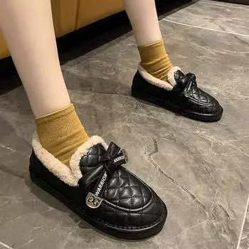 2024 Весна и Осень Женская Новая Модная Мягкая Толстая Подошва с Бантом и Поясом Удобная Обувь 35 бежевый