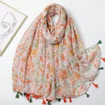 2024 Весна и Осень Зима Новый Хлопок И Конопля Длинный Тонкий Шарф Путешествия Универсальный Солнцезащитный Теплый Шаль Для Женщин 90*180cm