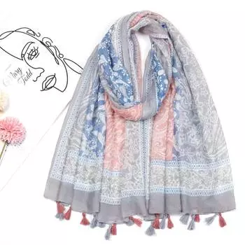 2024 Весна и Осень Зима Новый Хлопок И Конопля Длинный Тонкий Шарф Путешествия Универсальный Солнцезащитный Теплый Шаль Для Женщин 90*180cm розовый