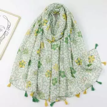 2024 Весна и Осень Зима Новый Хлопок И Конопля Длинный Тонкий Шарф Путешествия Универсальный Солнцезащитный Теплый Шаль Для Женщин 90*180cm