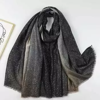 2024 Весна и Осень Зима Новый Хлопок И Конопля Длинный Тонкий Шарф Путешествия Универсальный Солнцезащитный Теплый Шаль Для Женщин 88*180cm чёрный