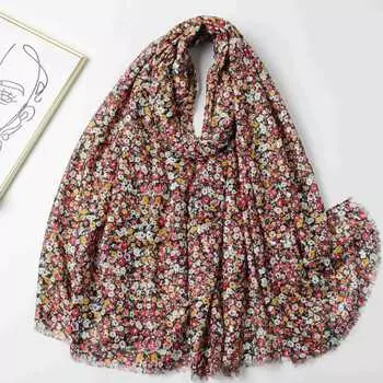 2024 Весна и Осень Зима Новый Хлопок И Конопля Длинный Тонкий Шарф Путешествия Универсальный Солнцезащитный Теплый Шаль Для Женщин 88*180cm синий