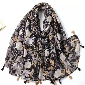 2024 Весна и Осень Зима Новый Хлопок И Конопля Длинный Тонкий Шарф Путешествия Универсальный Солнцезащитный Теплый Шаль Для Женщин 90*180cm