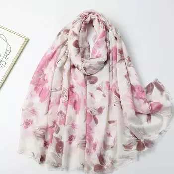 2024 Весна и Осень Зима Новый Хлопок И Конопля Длинный Тонкий Шарф Путешествия Универсальный Солнцезащитный Теплый Шаль Для Женщин 88*180cm синий