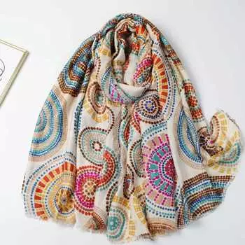 2024 Весна и Осень Зима Новый Хлопок И Конопля Длинный Тонкий Шарф Путешествия Универсальный Солнцезащитный Теплый Шаль Для Женщин 88*180cm чёрный