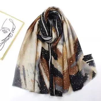 2024 Весна и Осень Зима Новый Хлопок И Конопля Длинный Тонкий Шарф Путешествия Универсальный Солнцезащитный Теплый Шаль Для Женщин 90*180cm чёрный