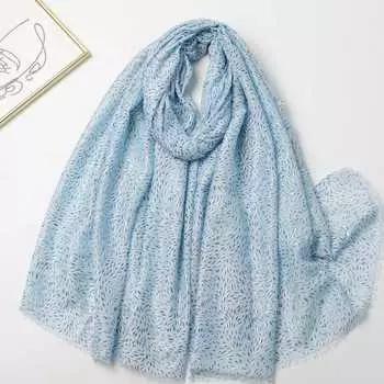 2024 Весна и Осень Зима Новый Хлопок И Конопля Длинный Тонкий Шарф Путешествия Универсальный Солнцезащитный Теплый Шаль Для Женщин 88*180cm синий
