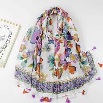 2024 Весна и Осень Зима Новый Хлопок И Конопля Длинный Тонкий Шарф Путешествия Универсальный Солнцезащитный Теплый Шаль Для Женщин 90*180cm