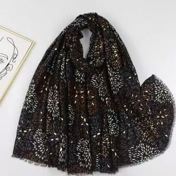 2024 Весна и Осень Зима Новый Хлопок И Конопля Длинный Тонкий Шарф Путешествия Универсальный Солнцезащитный Теплый Шаль Для Женщин 88*180cm чёрный