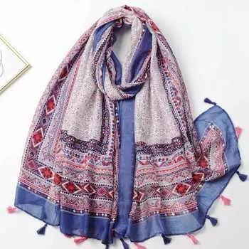 2024 Весна и Осень Зима Новый Хлопок И Конопля Длинный Тонкий Шарф Путешествия Универсальный Солнцезащитный Теплый Шаль Для Женщин 90*180cm