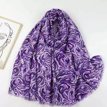 2024 Весна и Осень Зима Новый Хлопок И Конопля Длинный Тонкий Шарф Путешествия Универсальный Солнцезащитный Теплый Шаль Для Женщин 88*180cm чёрный