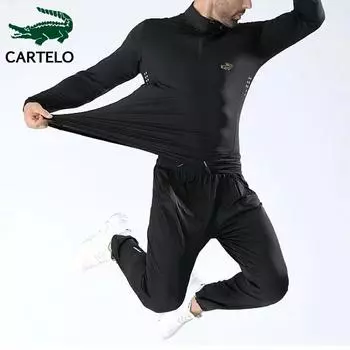 2024 Весна/Лето Новая мужская быстросохнущая рубашка-поло для занятий спортом и фитнесом с вышивкой на половине молнии и длинными рукавами L белый