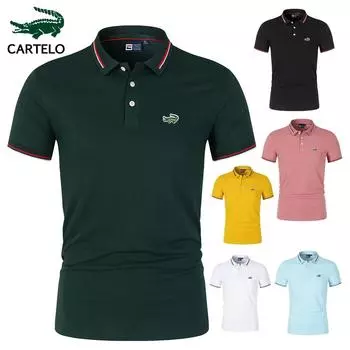 2024 Весна/Лето Новая мужская рубашка-поло с вышивкой, дышащий верх, быстросохнущая рубашка-поло, впитывающая влагу, рубашка-поло L чёрный