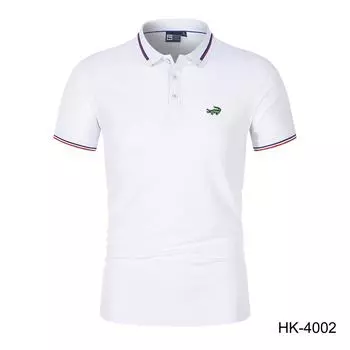 2024 Весна/Лето Новая мужская рубашка-поло с вышивкой, дышащий верх, быстросохнущая рубашка-поло, впитывающая влагу, рубашка-поло L чёрный