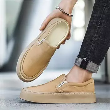 2024 Весна/Лето Новые Большие Размеры Мужские Кроссовки Ice Silk Canvas Lazy Kick on Повседневные Спортивные Трендовые Модные Кроссовки 39 чёрный