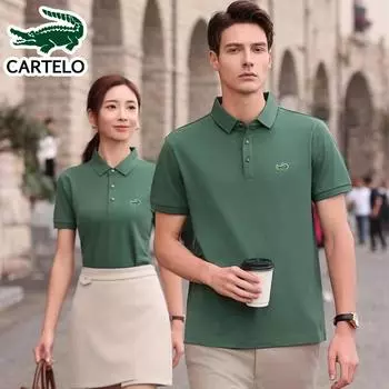 2024 Весна/Лето Новые мужские и женские быстросохнущие рубашки поло из эластичного волокна с вышивкой L