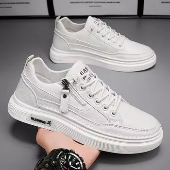 2024 Весна/Лето Новые мужские кроссовки для бега и спорта Универсальные маленькие белые туфли Мужские повседневные кожаные кроссовки для сноуборда 39 бежевый