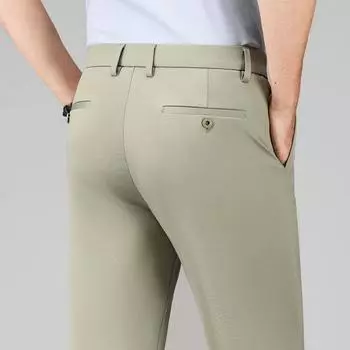 2024 Весна/Лето Новые Стрейч Мужские Тонкие Деловые Официальные Повседневные Длинные Брюки Узкие Прямые Костюмные Мужские Брюки 29 чёрный
