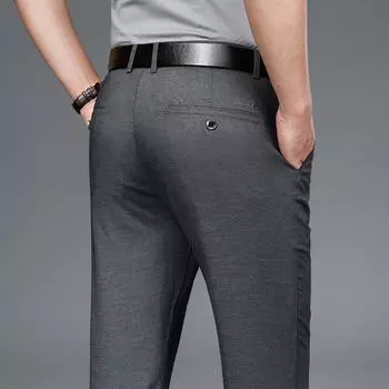 2024 Весна/Лето Новые Тонкие Модальные Повседневные Брюки Прямые Свободные Брюки Вестерн Брюки 28 чёрный