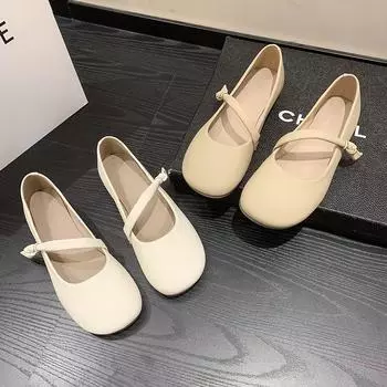 2024 Весна/Лето Новые Универсальные Туфли с Круглым Носом Женские Туфли Небольшого Носа Нежный Стиль Женские Туфли 35
