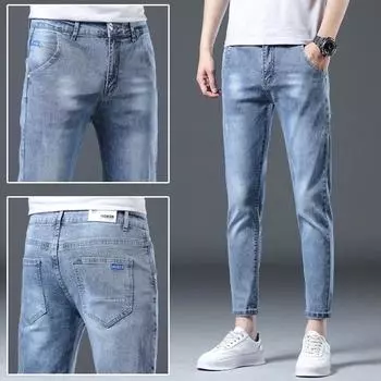 2024 Весна/Лето Тонкие мужские джинсы Nine Cent облегающие универсальные простые брюки Nine Cent Small Leg модные 27