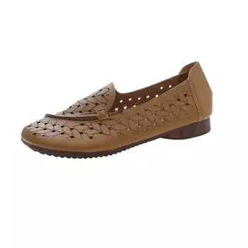 2024 Весна Лето Женские Кожаные Лоферы Повседневная Обувь Без Застежек Женские Плоские Туфли Мягкая Удобная Женская Обувь Обувь Для Мам 35 хаки