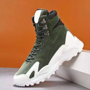 2024 Весна Мужская Повседневная Обувь Модные Удобные Дышащие Высокие Кроссовки Для Мужчин Уличные Нескользящие Мужские Ботильоны На Платформе 39 чёрный