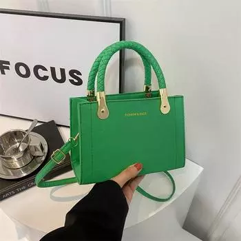 2024 Весна Новая модная женская сумка Сумка с текстурой Маленькая квадратная сумка Простая сумка через плечо для поездок на работу чёрный