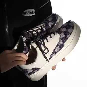 2024 Весна Новая мужская обувь Пара Пара обуви Повседневная обувь для скейтбординга Кружевная бахрома Джинсовая износостойкая нескользящая обувь на плоской подошве 35 оранжевый