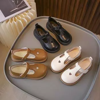 2024 Весна/Осень Кожаные Туфли для Мальчиков и Туфли Принцессы на Мягкой Подошве для Девочек - Летние Повседневные Туфли Для Детей X107 off-white. Size 24/Insole length 15.0 cm грязно-белый