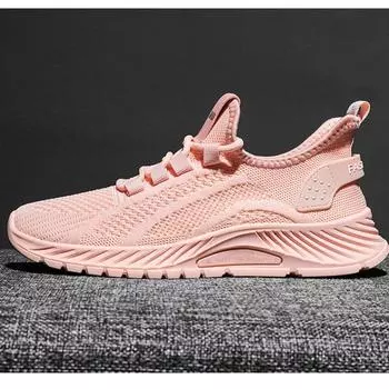 2024 Весна/Осень Новые женские туфли Кроссовки Корейский стиль Дышащая спортивная повседневная обувь Женская однотонная сетчатая женская обувь 36 бежевый