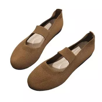 2024 Весна Осень Сезон Новые Однотонные Круглые Головы Небольшой Вырез Верхняя Одежда Модные Женские Удобные Туфли Большого Размера 36 чёрный