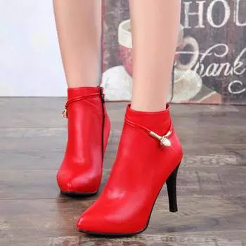 2024 Весна Осень Туфли на шпильке Тонкие Высокие Каблуки Заостренный Носок Искусственная Кожа Молния Стиль Сексуальные Ботильоны Женские Ботильоны botas mujer 756 4 чёрный