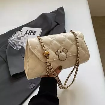 2024 Весна, сумка из искусственной кожи, сумка на цепочке, женская сумка через плечо в стиле ретро, универсальная текстура, женская сумка через плечо, тренд