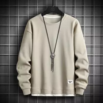 2024 Весна Вафлер Толстовка Мужская Хип-Хоп Толстовка Уличная Повседневная Модная Мужская Одежда Корейский Harajuku Свободные Пуловеры Толстовки XXL абрикосовый