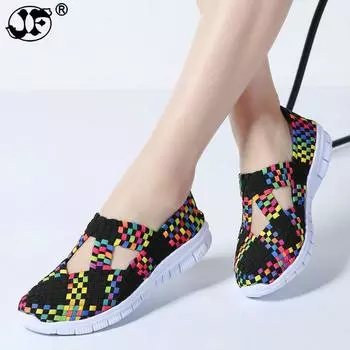 2024 Весна женская обувь на плоской подошве женская плетеная обувь плоские кроссовки балетки женские многофункциональные мокасины eva женская обувь 569 4