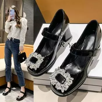 2024 Весна Женские Черные Туфли На Плоской Платформе Женские Лоферы Слипоны Туфли-лодочки Дизайнерские Повседневные Кожаные Оксфорды Роскошные Туфли 35 чёрный