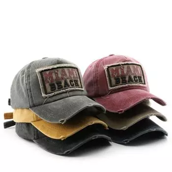 2024 Винтажная вышитая бейсбольная кепка из хлопка, спортивная уличная шляпа с утиным языком 56-60cm