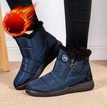 2024 Водонепроницаемые зимние ботинки для женщин, зимние, сохраняющие тепло, короткие, плюшевые, женские, большого размера, нескользящие, с хлопковой подкладкой, обувь 44 36 чёрный