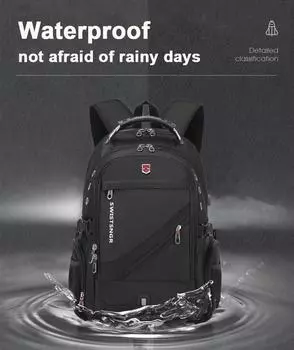 2024 Водонепроницаемый 17/20-дюймовый рюкзак для ноутбука для мужчин, рюкзак для путешествий в самолете, женский рюкзак Oxford, мужская школьная сумка, современная Mochila чёрный