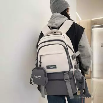 2024 Водонепроницаемый рюкзак большой вместимости для женщин и мужчин - Идеально подходит для повседневных поездок учащихся средней, старшей школы и колледжа Single Bag серый