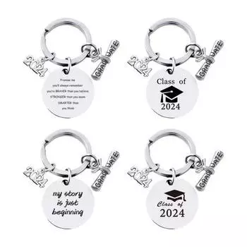 2024 Выпускной брелок для выпускников школы и колледжа из нержавеющей стали с гравировкой «Любовь, мама», брелок для выпускного сезона A
