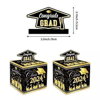 2024 Выпускной денежный ящик для денежных сюрпризов Взрывной подарок для выпускника-миллиардера Держатель для денег с выдвижной картой Набор «сделай сам»